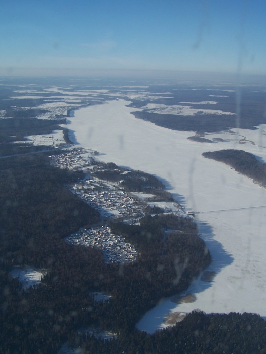 Pohled z letadla - reka Moskva